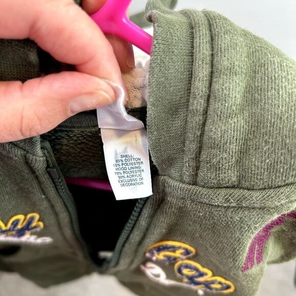 Babygap army green patches zip up size 6-12mon - Picture 5 of 6